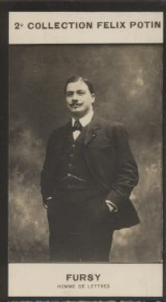 Photographie de la collection F&eacute;lix Potin (4 x 7,5 cm) repr&eacute;sentant : Fursy (Henry Dreyfus), auteur de chansons.. FURSY (Ed.) - (Photo de la 2e ...