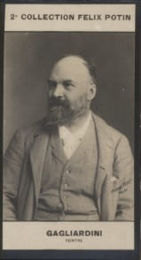 Photographie de la collection F&eacute;lix Potin (4 x 7,5 cm) repr&eacute;sentant : Julien-Gustave Gagliardini, peintre.. GAGLIARDINI (Julien-Gustave) - (Photo de ...