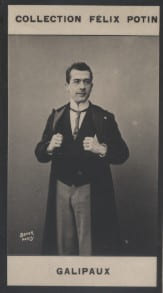 Photographie de la collection F&eacute;lix Potin (4 x 7,5 cm) repr&eacute;sentant : F&eacute;lix Galipaux, com&eacute;dien.. GALIPAUX (F&eacute;lix) Photo Boyer.
