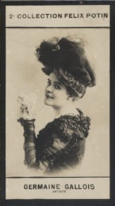 Photographie de la collection F&eacute;lix Potin (4 x 7,5 cm) repr&eacute;sentant : Germaine Gallois, com&eacute;dienne.. GALLOIS ( Germaine) - (Photo de la 2e collection ...