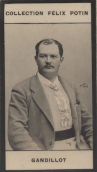 Photographie de la collection F&eacute;lix Potin (4 x 7,5 cm) repr&eacute;sentant : L&eacute;on Gandillot, homme de lettres.. GANDILLOT (L&eacute;on) Photo Boyer.