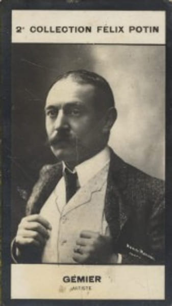 Photographie de la collection F&eacute;lix Potin (4 x 7,5 cm) repr&eacute;sentant : Firmin G&eacute;mier, artiste.. GEMIER (Firmin) - (Photo de la 2e collection F&eacute;lix ...