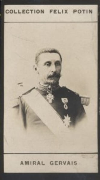 Photographie de la collection F&eacute;lix Potin (4 x 7,5 cm) repr&eacute;sentant : Amiral Gervais.. GERVAIS (Alfred) Photo Pirou.