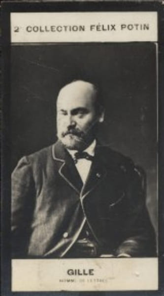 Photographie de la collection F&eacute;lix Potin (4 x 7,5 cm) repr&eacute;sentant : Philippe Gille, homme de lettres.. GILLE (Philippe) - (Photo de la 2e collection ...
