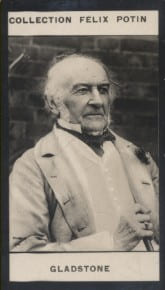 Photographie de la collection F&eacute;lix Potin (4 x 7,5 cm) repr&eacute;sentant : Gladstone, homme politique anglais.. GLADSTONE - (William-Ewarth) 