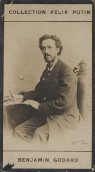 Photographie de la collection F&eacute;lix Potin (4 x 7,5 cm) repr&eacute;sentant : Benjamin Godard, compositeur.. GODARD (Benjamin) Photo Reutlinger.