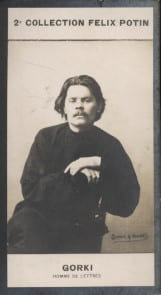 Photographie de la collection F&eacute;lix Potin (4 x 7,5 cm) repr&eacute;sentant : Maxime Gorki, homme de lettres.. GORKI (Maxime) - (Photo de la 2e collection ...