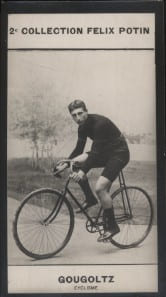 Photographie de la collection F&eacute;lix Potin (4 x 7,5 cm) repr&eacute;sentant : Andr&eacute; Gougoltz, coureur cycliste.. GOUGOLTZ (Andr&eacute;) - (Photo de la 2e collection ...