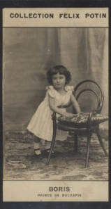Photographie de la collection F&eacute;lix Potin (4 x 7,5 cm) repr&eacute;sentant : Prince h&eacute;ritier Boris de Bulgarie.. BORIS - Prince de Bulgarie 