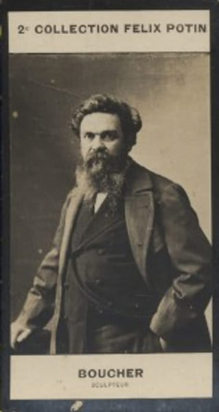 Photographie de la collection F&eacute;lix Potin (4 x 7,5 cm) repr&eacute;sentant : Alfred Boucher, sculpteur.. BOUCHER (Alfred) - (Photo de la 2e collection F&eacute;lix ...