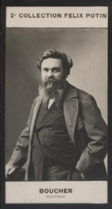 Photographie de la collection F&eacute;lix Potin (4 x 7,5 cm) repr&eacute;sentant : Alfred Boucher, sculpteur.. BOUCHER (Alfred) - (Photo de la 2e collection F&eacute;lix ...
