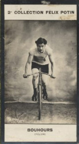 Photographie de la collection F&eacute;lix Potin (4 x 7,5 cm) repr&eacute;sentant : Jules Bouhours, cycliste.. BOUHOURS (Jules) - (Photo de la 2e collection F&eacute;lix ...
