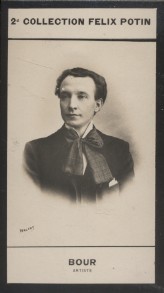 Photographie de la collection Félix Potin (4 x 7,5 cm) représentant : Armand Bour, comédien.. BOUR (Armand) - (Photo de la 2e collection Félix Potin) ...