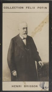 Photographie de la collection Félix Potin (4 x 7,5 cm) représentant : Henri Brisson, homme politique.