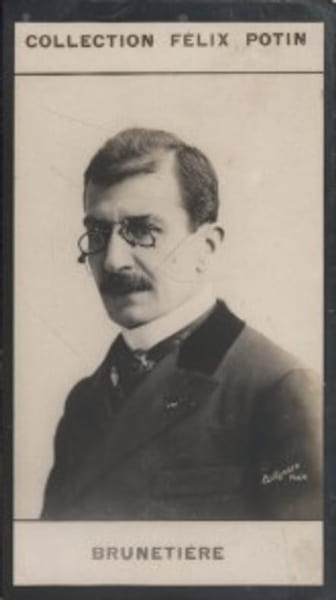 Photographie de la collection F&eacute;lix Potin (4 x 7,5 cm) repr&eacute;sentant : Ferdinand Bruneti&egrave;re, homme de lettres.. BRUNETIERE (Ferdinand) Photo ...