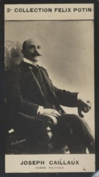 Photographie de la collection F&eacute;lix Potin (4 x 7,5 cm) repr&eacute;sentant : Joseph Caillaux, homme politique.. CAILLAUX (Joseph) - (Photo de la 2e ...
