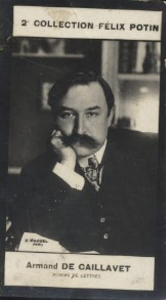Photographie de la collection F&eacute;lix Potin (4 x 7,5 cm) repr&eacute;sentant : Armand de Caillavet, auteur dramatique.. CAILLAVET (Armand de) - (Photo de la 2e ...