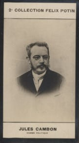 Photographie de la collection Félix Potin (4 x 7,5 cm) représentant : Jules Cambon, homme politique.