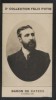 Photographie de la collection Félix Potin (4 x 7,5 cm) représentant : Baron Pierre de Caters, coureur automobile.. CATERS (Pierre de) - (Photo de la ...