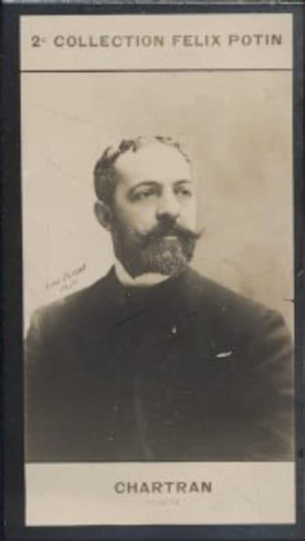 Photographie de la collection F&eacute;lix Potin (4 x 7,5 cm) repr&eacute;sentant : Th&eacute;obald Chartran, peintre.. CHARTRAN (Th&eacute;obald) - (Photo de la 2e collection ...
