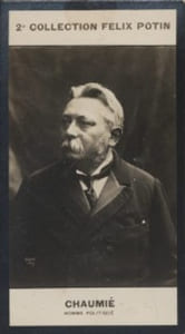 Photographie de la collection Félix Potin (4 x 7,5 cm) représentant : Joseph Chaumié, homme politique.