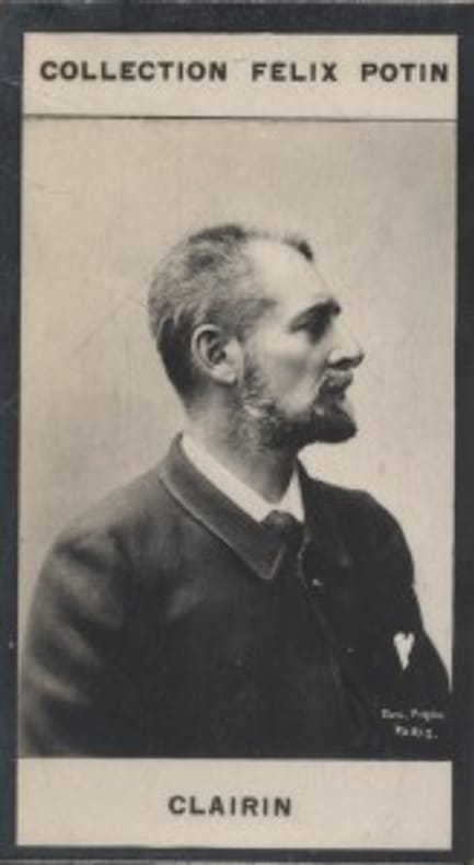 Photographie de la collection Félix Potin (4 x 7,5 cm) représentant : Georges Clairin, peintre.. CLAIRIN (Georges) Photo Eugène Pirou.