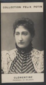 Photographie de la collection F&eacute;lix Potin (4 x 7,5 cm) repr&eacute;sentant : Princesse Cl&eacute;mentine de Belgique.. CLEMENTINE - Princesse de Belgique. 