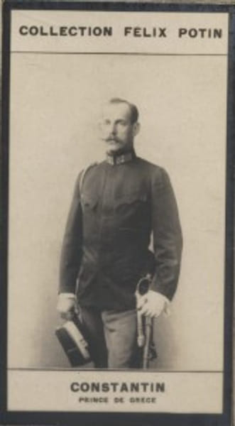 Photographie de la collection F&eacute;lix Potin (4 x 7,5 cm) repr&eacute;sentant : Prince Constantin de Gr&egrave;ce.. CONSTANTIN - Prince Royal de Gr&egrave;ce. 