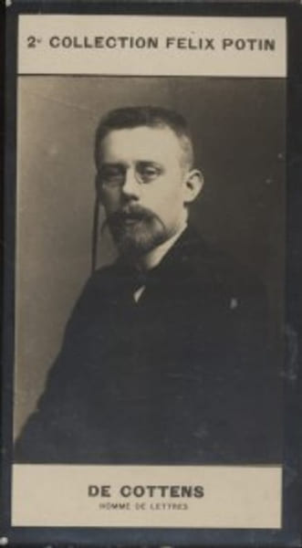 Photographie de la collection F&eacute;lix Potin (4 x 7,5 cm) repr&eacute;sentant : Victor de Cottens, homme de lettres. Journaliste et auteur dramatique.. COTTENS ...