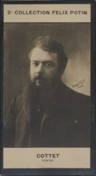 Photographie de la collection F&eacute;lix Potin (4 x 7,5 cm) repr&eacute;sentant : Charles Cottet, peintre.. COTTET (Charles) - (Photo de la 2e collection F&eacute;lix ...