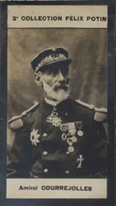Photographie de la collection Félix Potin (4 x 7,5 cm) représentant : Amiral Courrejolles.. COURREJOLLES (Vice-Amiral) - (Photo de la 2e collection ...