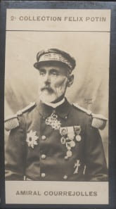 Photographie de la collection F&eacute;lix Potin (4 x 7,5 cm) repr&eacute;sentant : Amiral Courrejolles.. COURREJOLLES (Vice-Amiral) - (Photo de la 2e collection ...