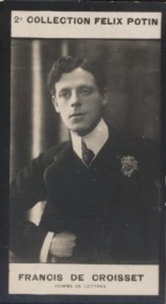 Photographie de la collection F&eacute;lix Potin (4 x 7,5 cm) repr&eacute;sentant : Francis de Croisset, homme de lettres.. CROISSET (Francis de) - (Photo de la 2e ...