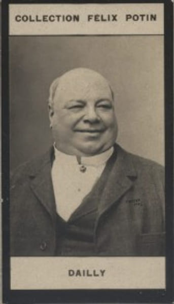 Photographie de la collection F&eacute;lix Potin (4 x 7,5 cm) repr&eacute;sentant : Dailly, com&eacute;dien.. DAILLY (Joseph) 
