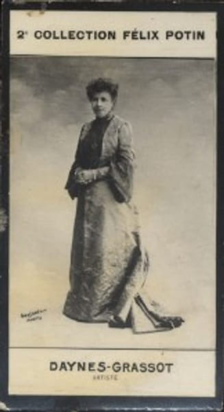 Photographie de la collection F&eacute;lix Potin (4 x 7,5 cm) repr&eacute;sentant : Mme Daynes-Grayssot, com&eacute;dienne.. DAYNES-GRAYSSOT (Brigitte-Corinne) - (Photo de ...
