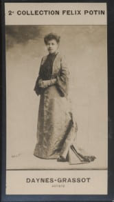 Photographie de la collection F&eacute;lix Potin (4 x 7,5 cm) repr&eacute;sentant : Mme Daynes-Grayssot, com&eacute;dienne.. DAYNES-GRAYSSOT (Brigitte-Corinne) - (Photo de ...