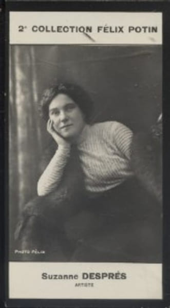 Photographie de la collection F&eacute;lix Potin (4 x 7,5 cm) repr&eacute;sentant : Suzanne Despr&eacute;s, com&eacute;dienne.. DESPRES (Suzanne) - (Photo de la 2e collection ...