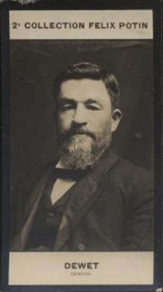 Photographie de la collection F&eacute;lix Potin (4 x 7,5 cm) repr&eacute;sentant : G&eacute;n&eacute;ral Christian Dewet.. DEWET (Christian) - (Photo de la 2e collection F&eacute;lix ...