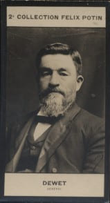 Photographie de la collection F&eacute;lix Potin (4 x 7,5 cm) repr&eacute;sentant : G&eacute;n&eacute;ral Christian Dewet.. DEWET (Christian) - (Photo de la 2e collection F&eacute;lix ...