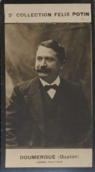 Photographie de la collection F&eacute;lix Potin (4 x 7,5 cm) repr&eacute;sentant : Gaston Doumergue, homme politique.. DOUMERGUE (Gaston) - (Photo de la 2e ...