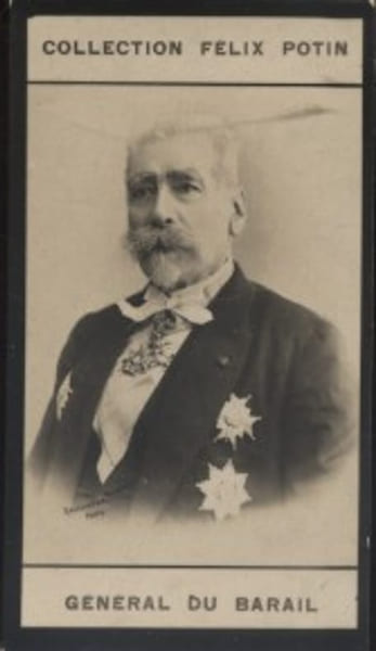 Photographie de la collection F&eacute;lix Potin (4 x 7,5 cm) repr&eacute;sentant : G&eacute;n&eacute;ral Charles Du Barail.. DU BARAIL (Charles) Photo Reutlinger.