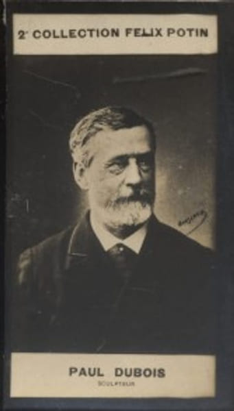 Photographie de la collection F&eacute;lix Potin (4 x 7,5 cm) repr&eacute;sentant : Paul Dubois, sculpteur.. DUBOIS (Paul) - (Photo de la 2e collection F&eacute;lix Potin) ...