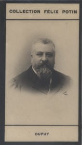 Photographie de la collection Félix Potin (4 x 7,5 cm) représentant : Charles Dupuy, homme politique.