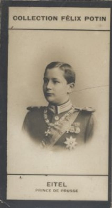 Photographie de la collection Félix Potin (4 x 7,5 cm) représentant : Prince Eitel de Prusse.. EITEL (Prince de Prusse) 
