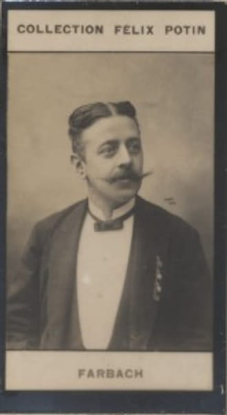 Photographie de la collection F&eacute;lix Potin (4 x 7,5 cm) repr&eacute;sentant : Philippe Farbach, musicien autrichien.. FARBACH (Philippe) Photo Eug&egrave;ne Pirou.