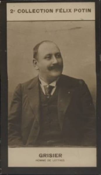 Photographie de la collection F&eacute;lix Potin (4 x 7,5 cm) repr&eacute;sentant : Georges Grisier, directeur de th&eacute;&acirc;tre et homme de lettres.. GRISIER (Georges) - ...