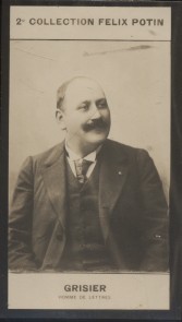 Photographie de la collection Félix Potin (4 x 7,5 cm) représentant : Georges Grisier, directeur de théâtre et homme de lettres.. GRISIER (Georges) - ...