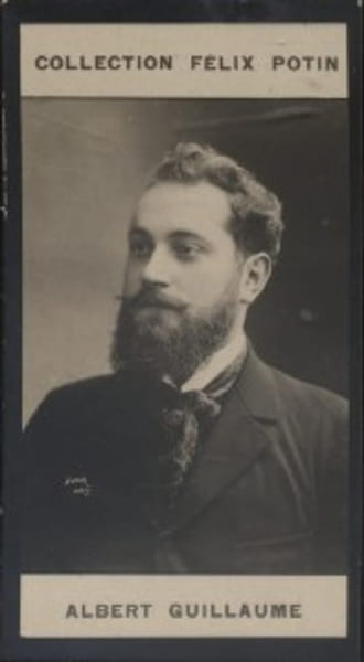Photographie de la collection F&eacute;lix Potin (4 x 7,5 cm) repr&eacute;sentant : Albert Guillaume, peintre et illustrateur.. GUILLAUME (Albert) Photo Nadar.