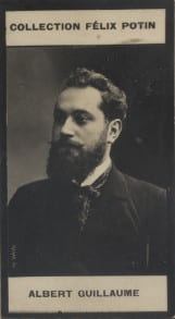 Photographie de la collection F&eacute;lix Potin (4 x 7,5 cm) repr&eacute;sentant : Albert Guillaume, peintre et illustrateur.. GUILLAUME (Albert) Photo Nadar.