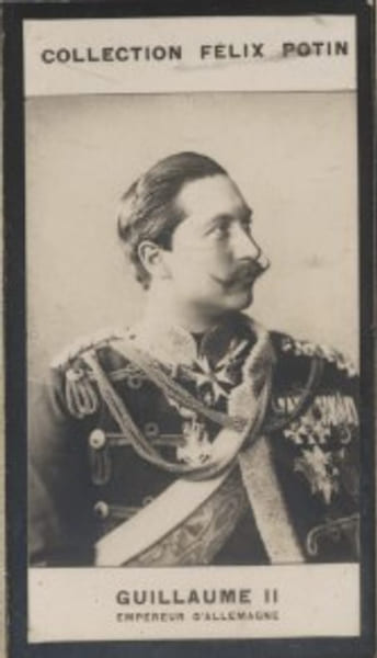 Photographie de la collection F&eacute;lix Potin (4 x 7,5 cm) repr&eacute;sentant : Empereur Guillaume II d'Allemagne.. GUILLAUME II - Empereur d'Allemagne. 
